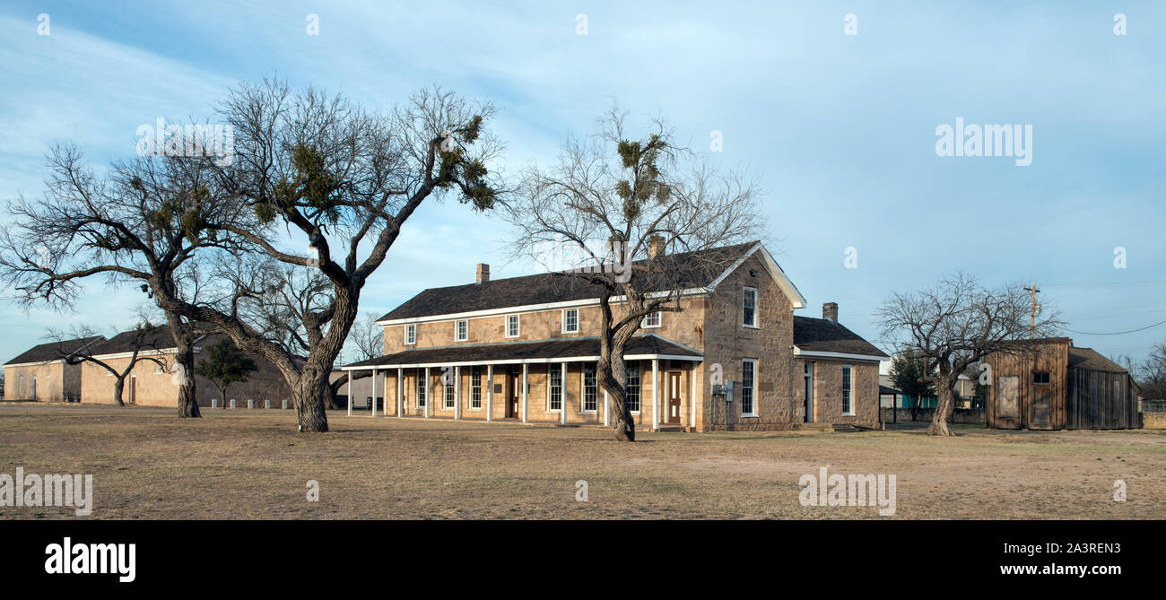 Edifici sopravvissuti al Old Fort Concho in San Angelo, la sede di Tom Green County, Texas Foto Stock
