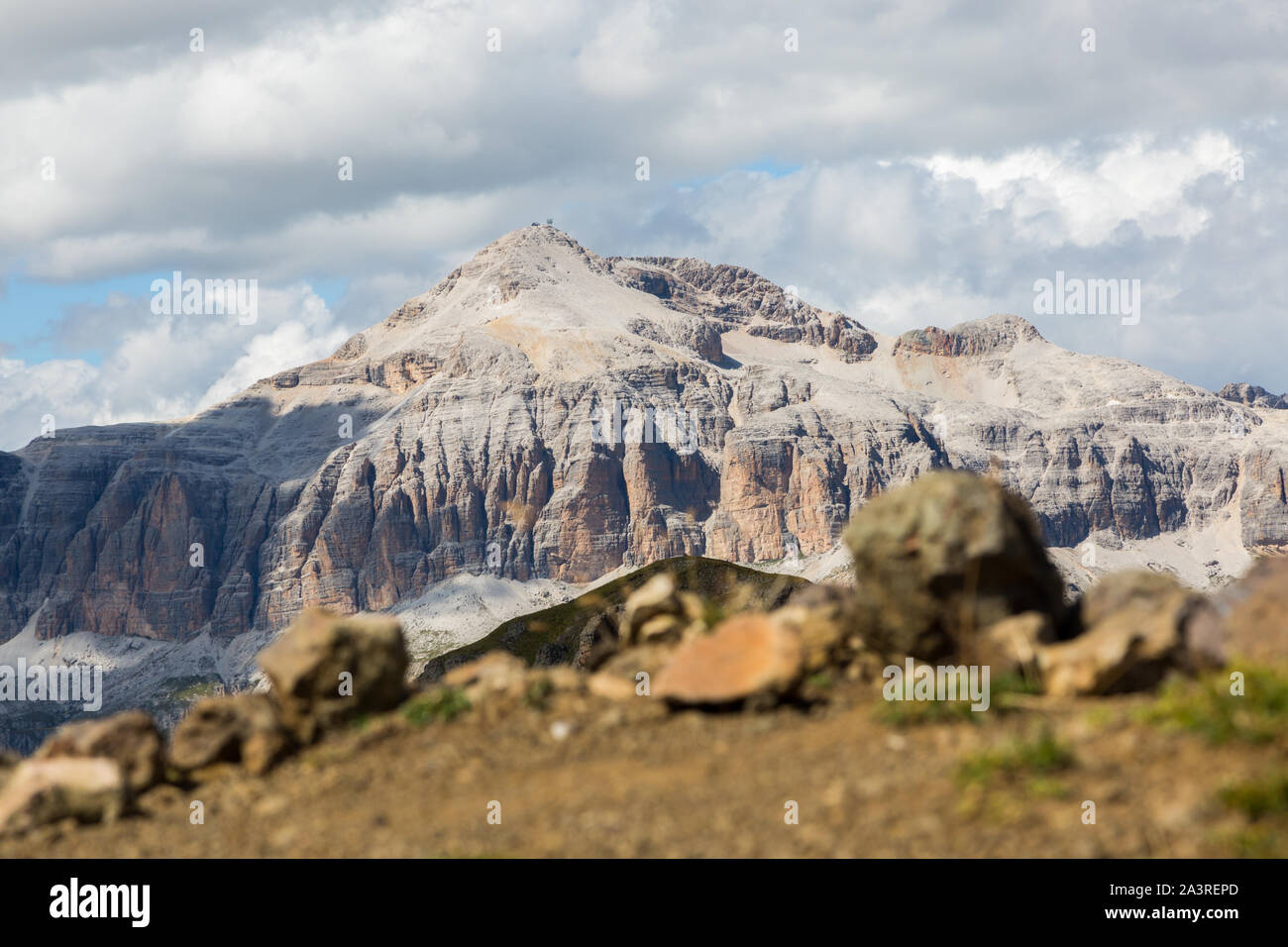 Piz Boe mountain summit nel patrimonio mondiale dell'UNESCO Dolomiti Foto Stock