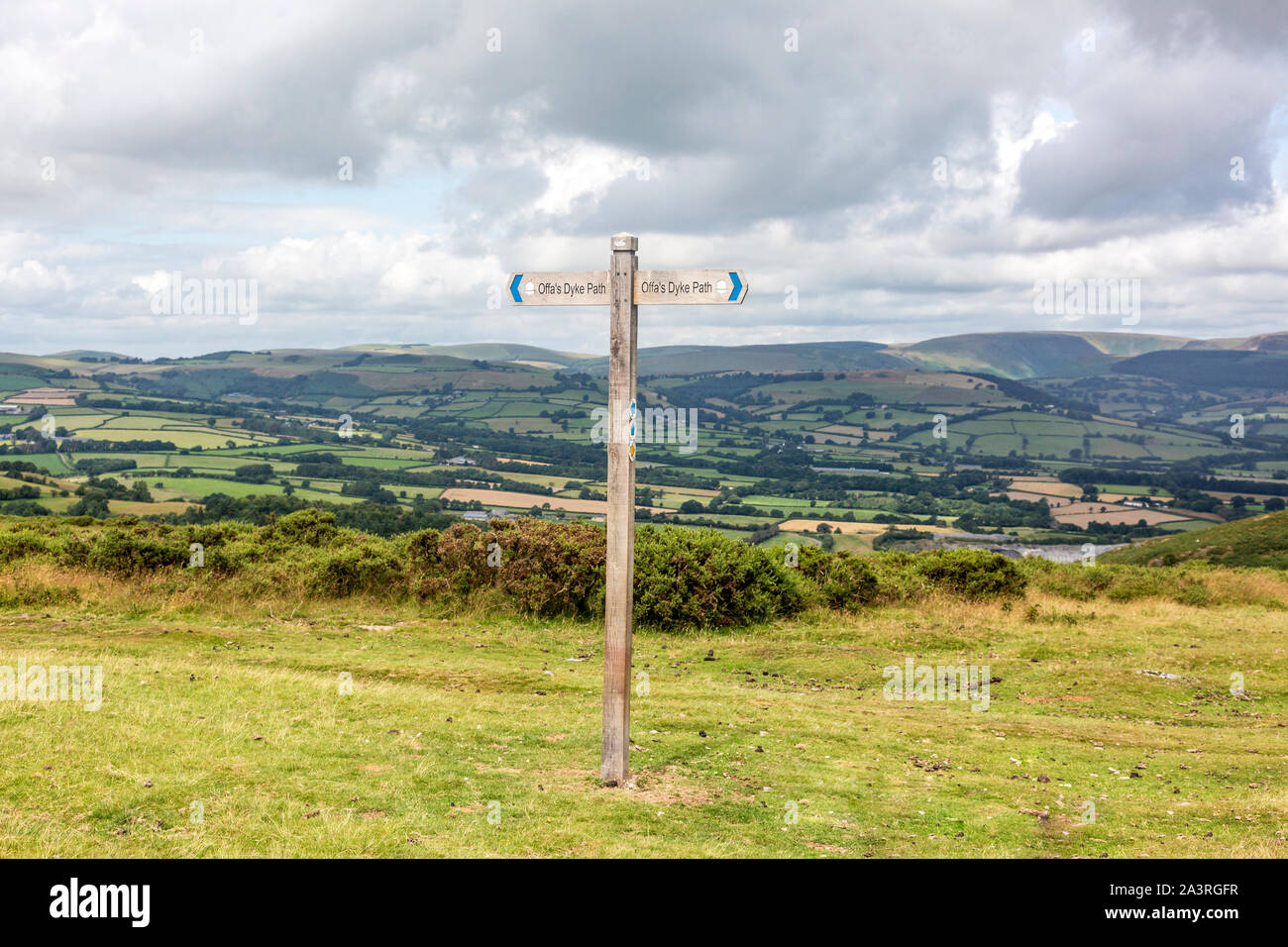 Offas Dyke segnaletica Foto Stock