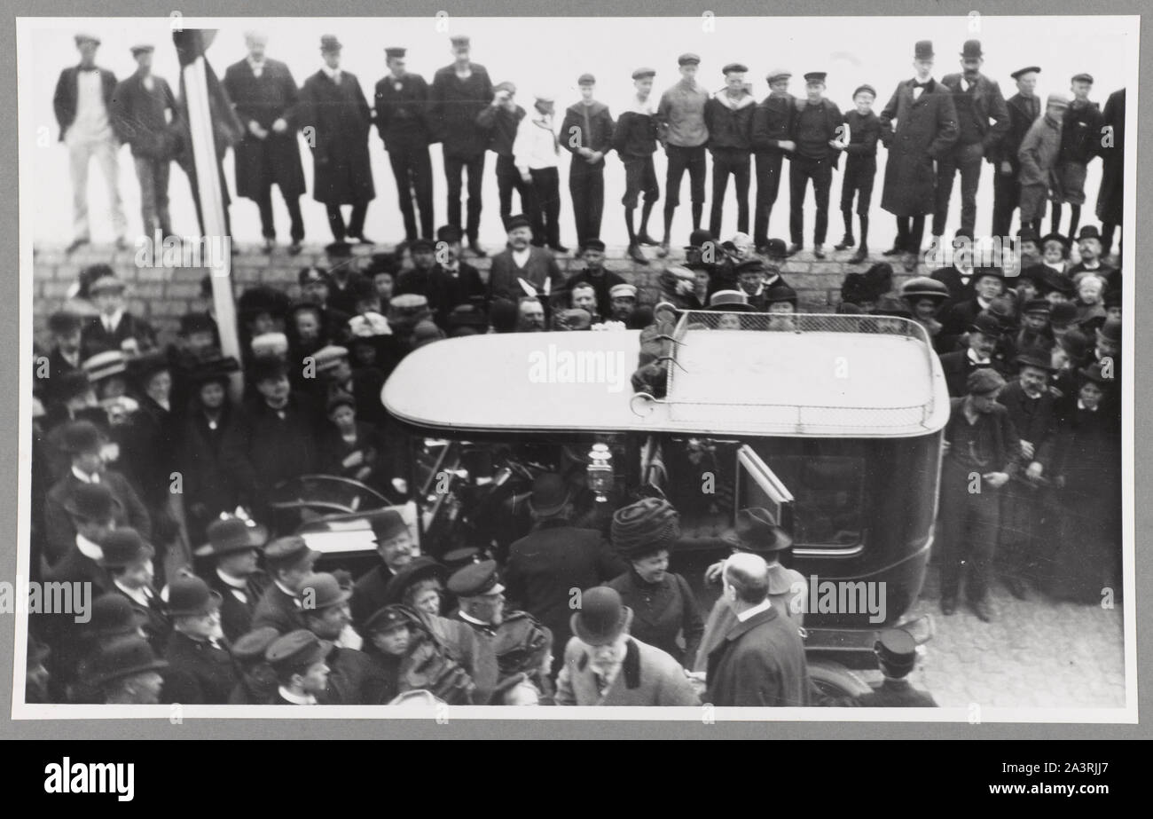 T. R. Roosevelt che arrivano al molo a Helsingor Foto Stock