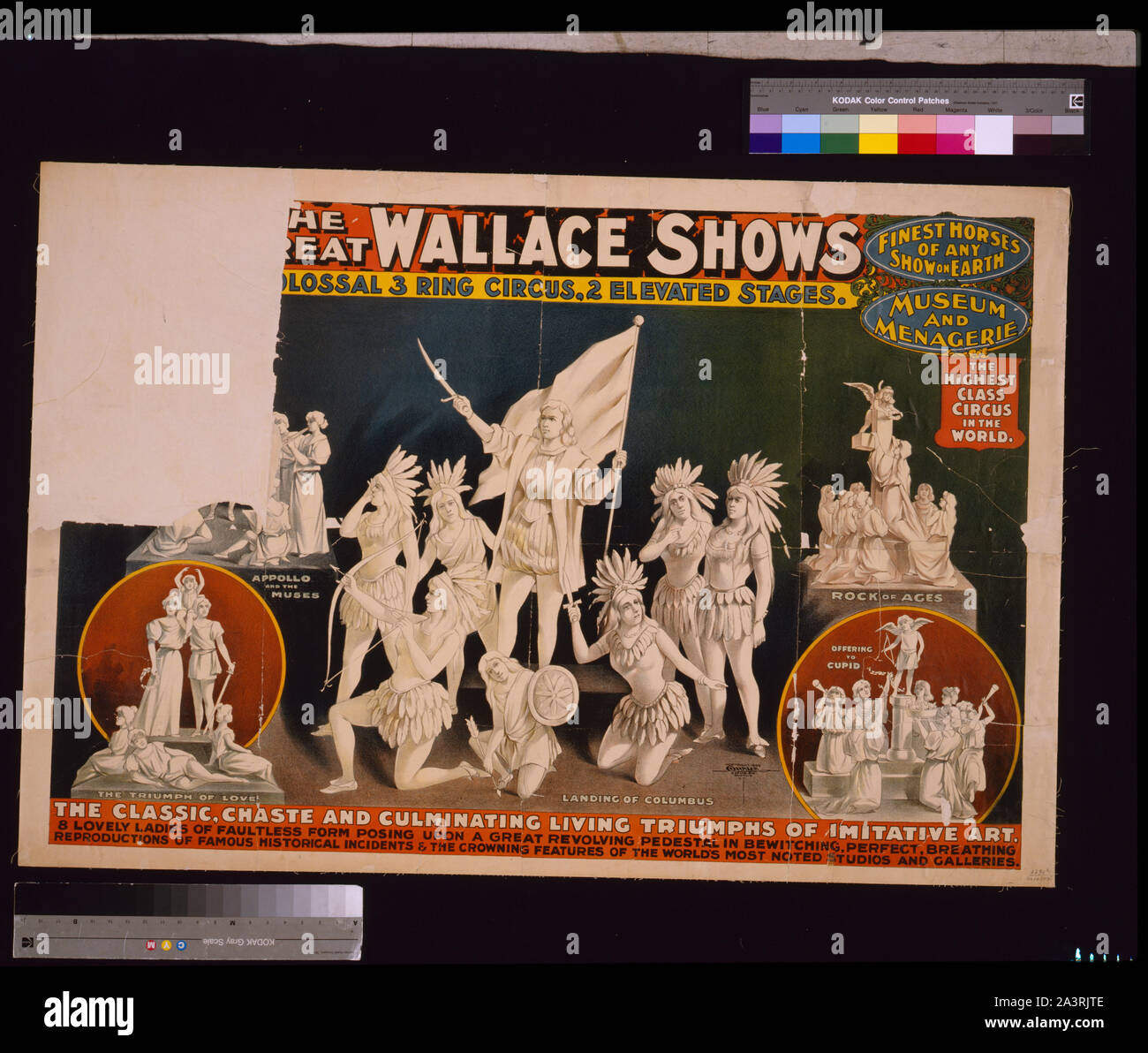 T]egli [g]mangiare Wallace mostra : [C]olossal 3 ring circus, 2 stadi di elevata Foto Stock