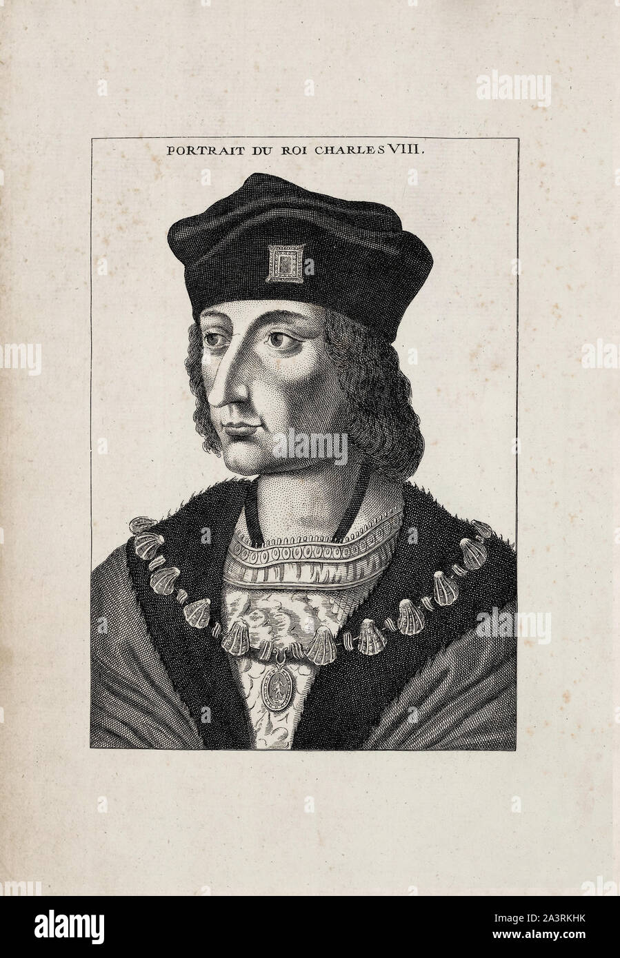 La storia di Francia. Carlo VIII, chiamato affabile (1470 - 1498), fu re di Francia dal 1483 fino alla sua morte nel 1498. Successe al padre Luigi XI Foto Stock