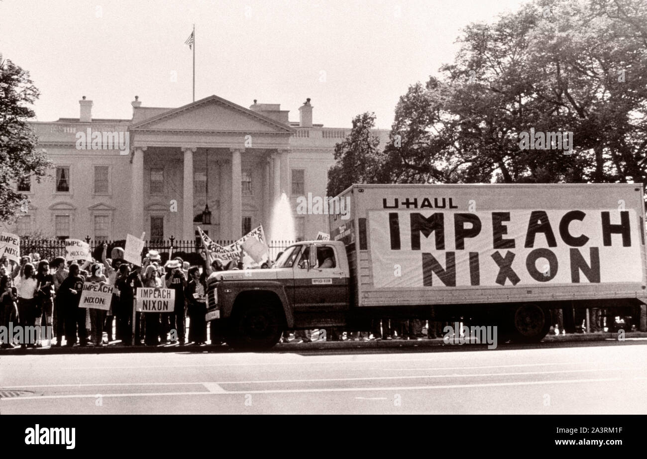 Scandalo Watergate - uno scandalo politico negli Stati Uniti 1972-1974 anni, si è conclusa con le dimissioni del presidente Richard Nixon. Versione di prova di illegale Foto Stock