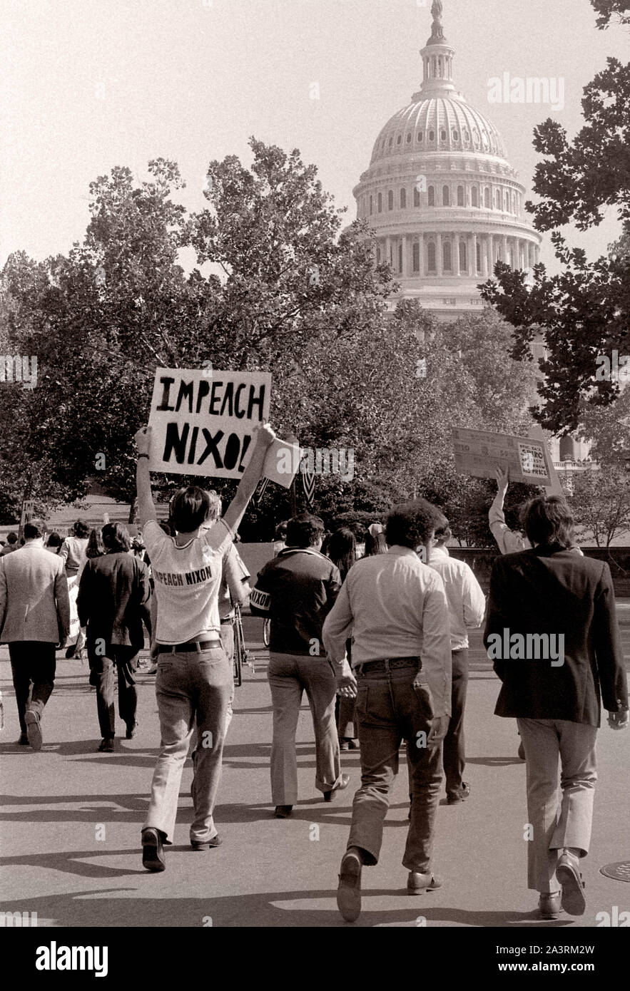 Scandalo Watergate - uno scandalo politico negli Stati Uniti 1972-1974 anni, si è conclusa con le dimissioni del presidente Richard Nixon. Versione di prova di illegale Foto Stock