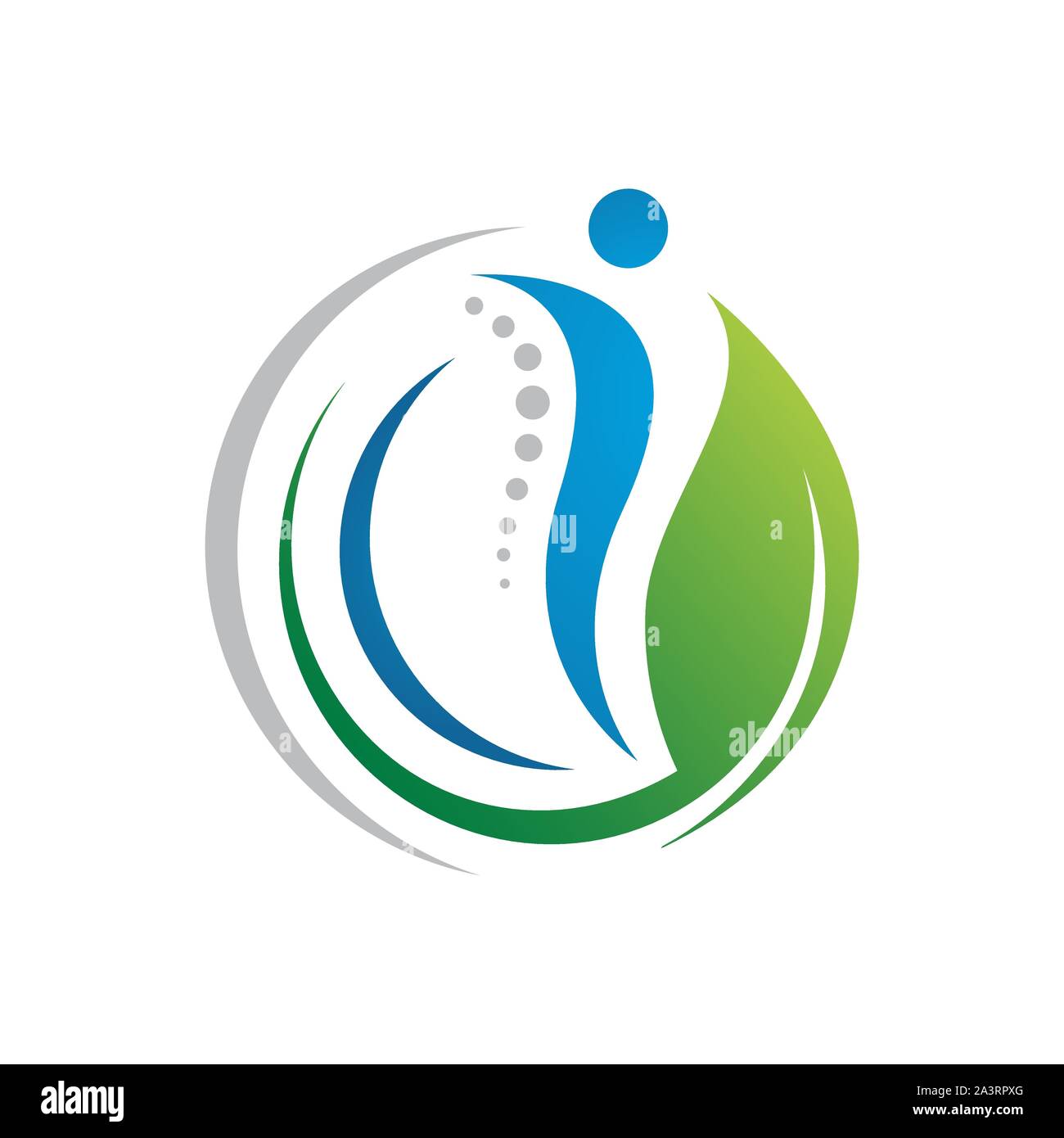 Popolare la salute umana cura chiropratica fisioterapia logo design concetto vettoriale Illustrazione Vettoriale