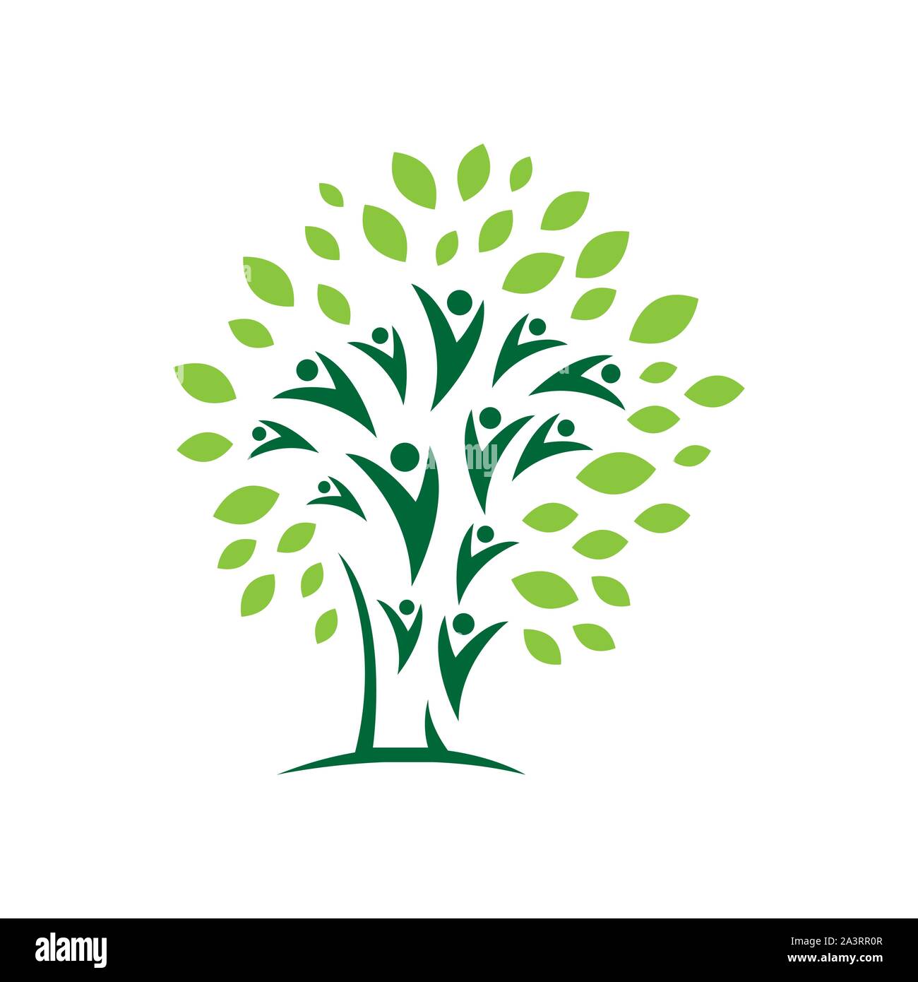 La natura comunitaria Eco astratti Persone tree Logo design icona vettore di elementi del simbolo Illustrazione Vettoriale