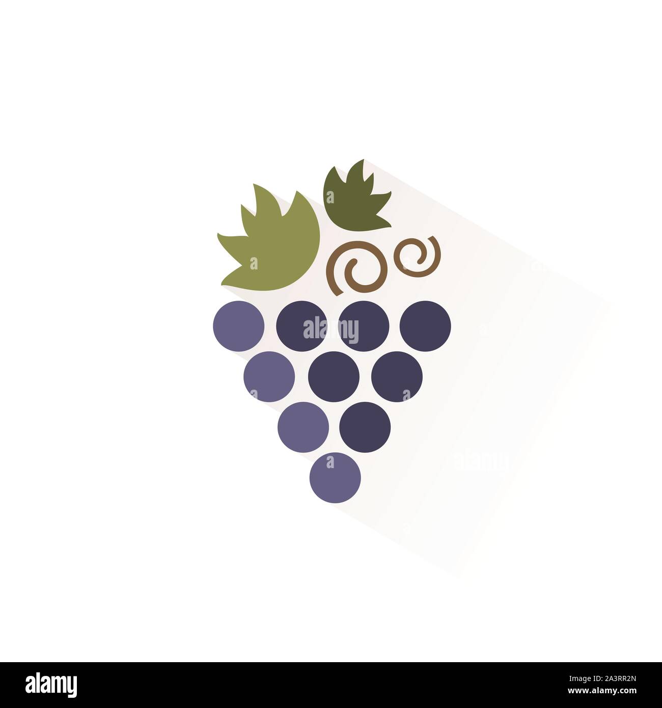 Grappolo di uva colore icona con ombra. Appartamento illustrazione vettoriale Illustrazione Vettoriale