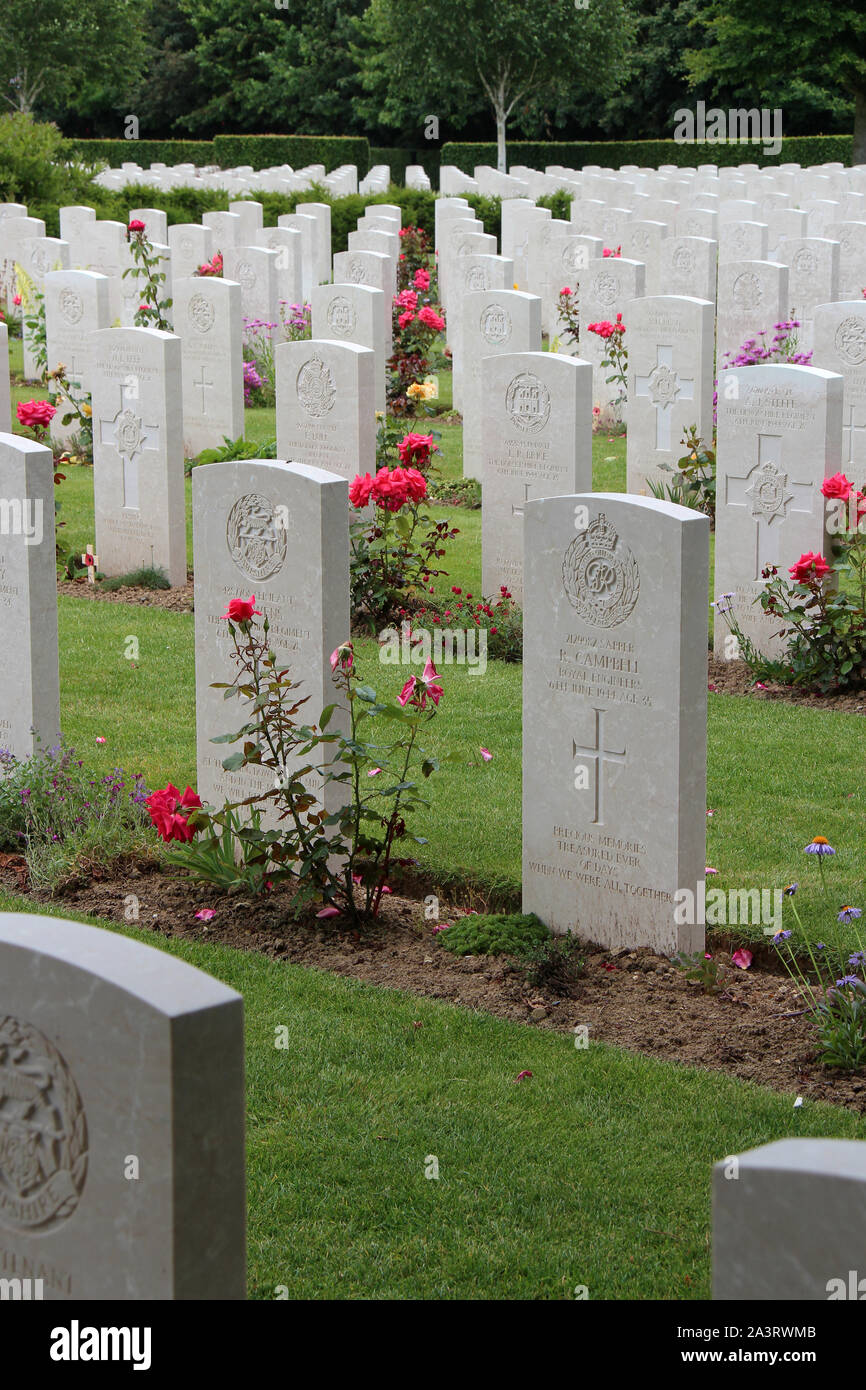 British cimitero militare di Bayeux in Normandia (Francia) Foto Stock