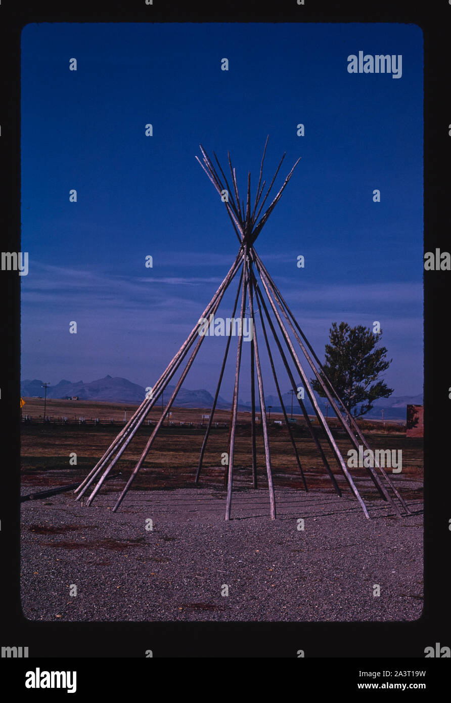 Struttura Teepee, Museo degli indiani delle pianure, RTS. 2 e 89, Browning, Montana Foto Stock
