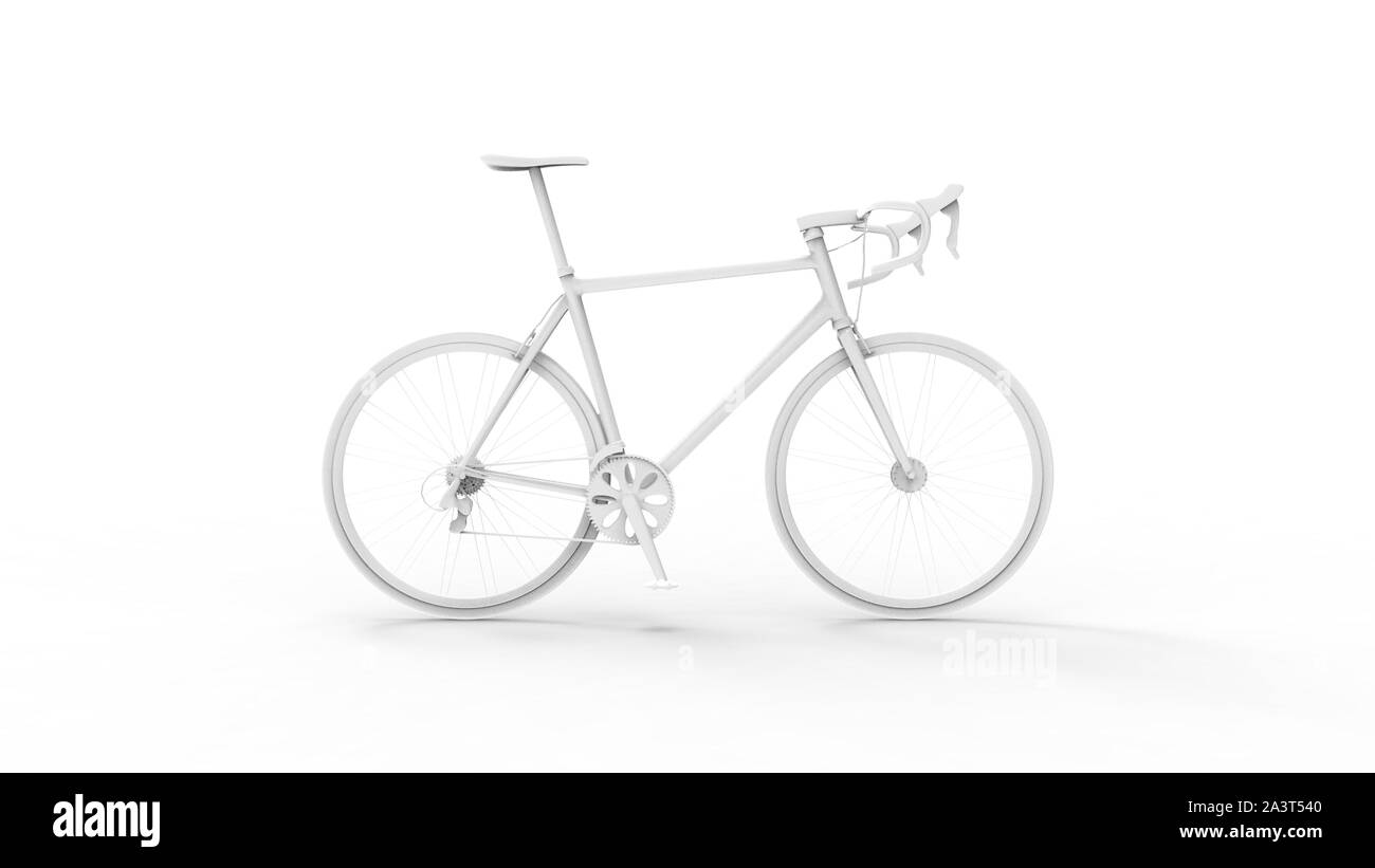 3D rendering di una gara di bicicletta sportiva isolato in uno sfondo bianco Foto Stock