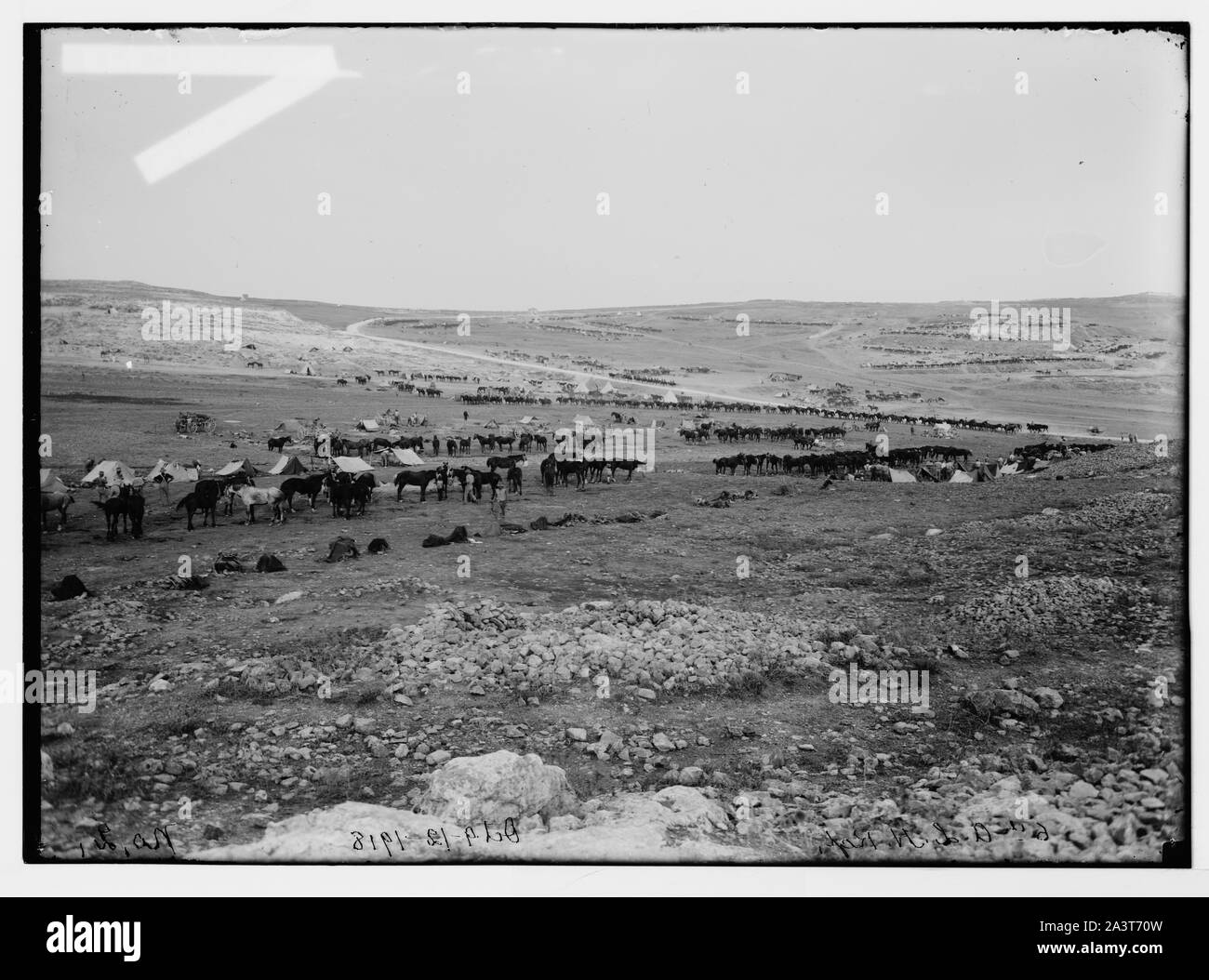 Tell el-Ful Battlefield, ecc. Light Horse Australiano su Mt. Scopus. Foto Stock