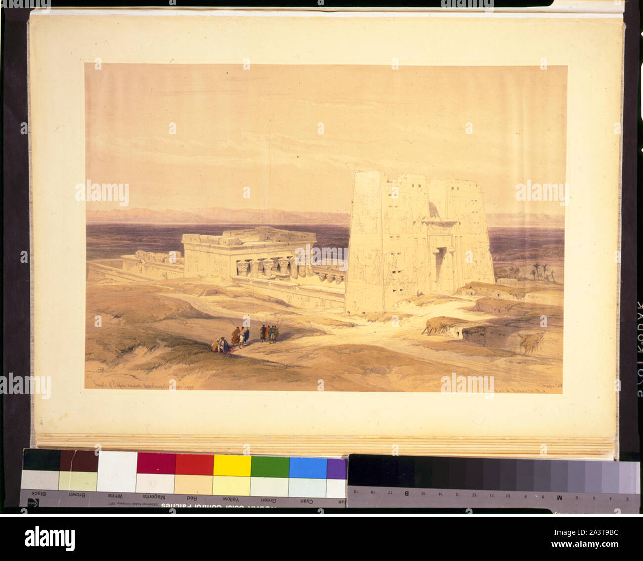 Tempio di Edfou--antiche Appolinopolis Alto Egitto / David Roberts, R.A. Foto Stock