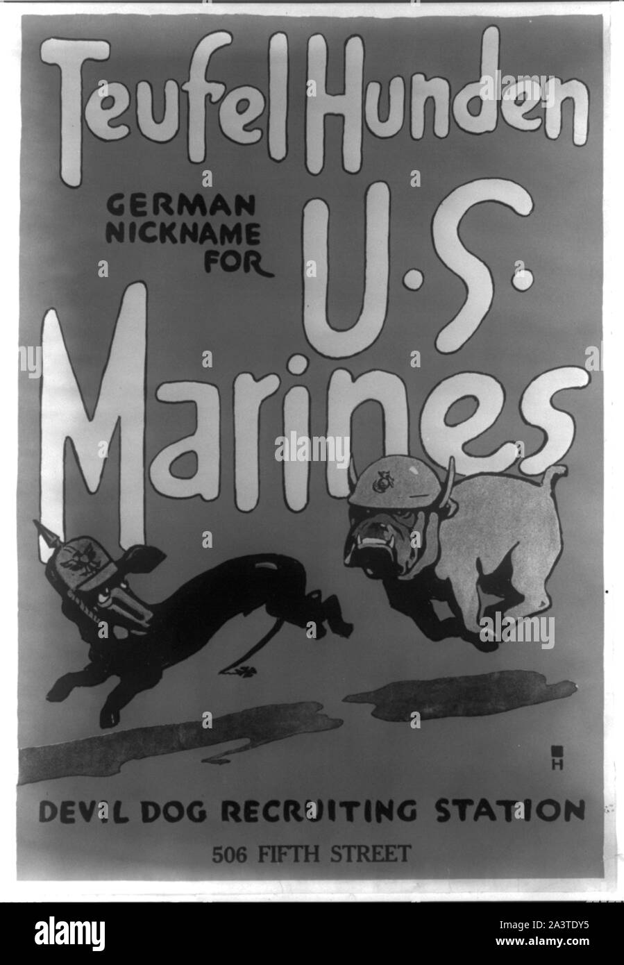 Teufel hunden, Tedesco nickname PER GLI STATI UNITI Marines Foto Stock