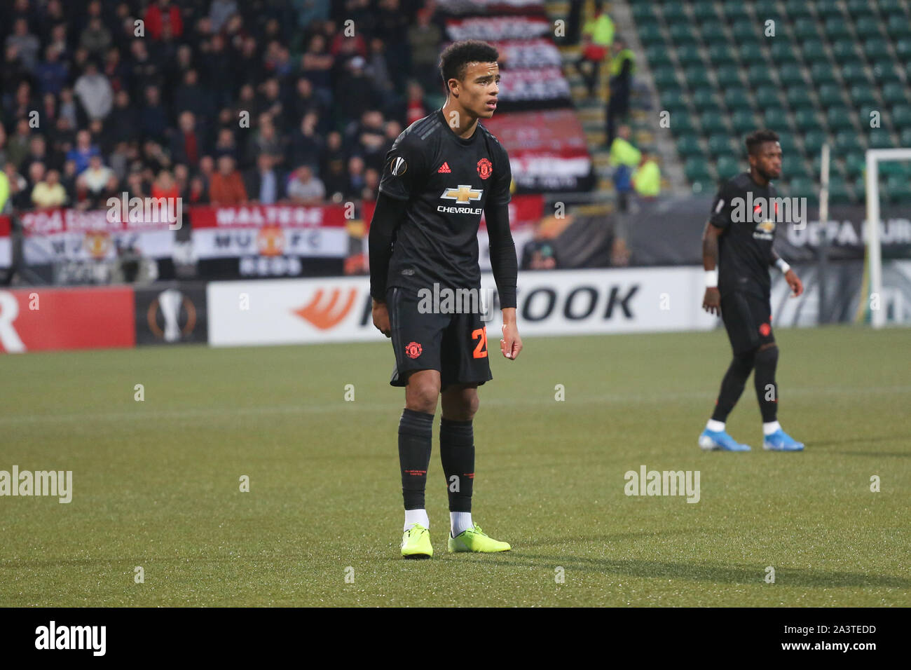 L'Aia, Paesi Bassi - 3 ottobre 2019: Mason Greenwood (Manchester United) nella foto durante il 2019/20 UEFA Europa League gruppo L corrispondono. Foto Stock