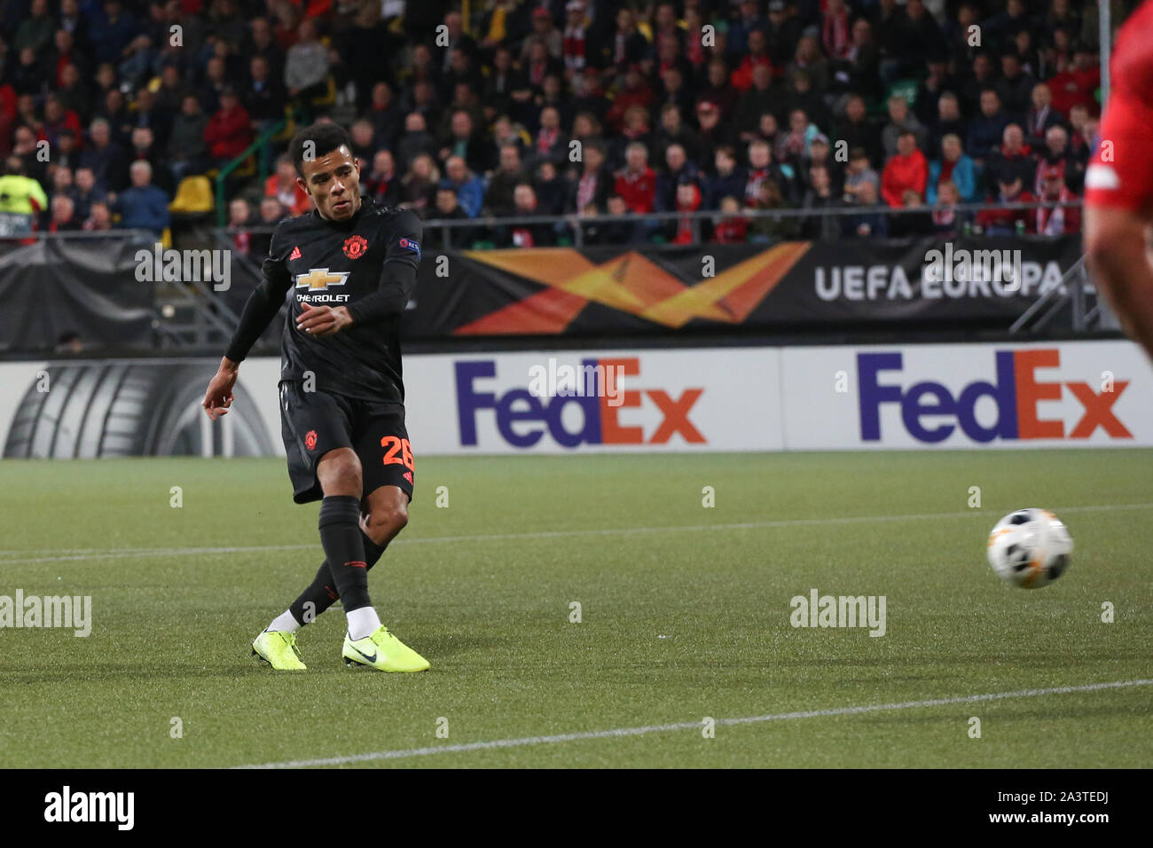 L'Aia, Paesi Bassi - 3 ottobre 2019: Mason Greenwood (Manchester United) nella foto durante il 2019/20 UEFA Europa League gruppo L corrispondono. Foto Stock