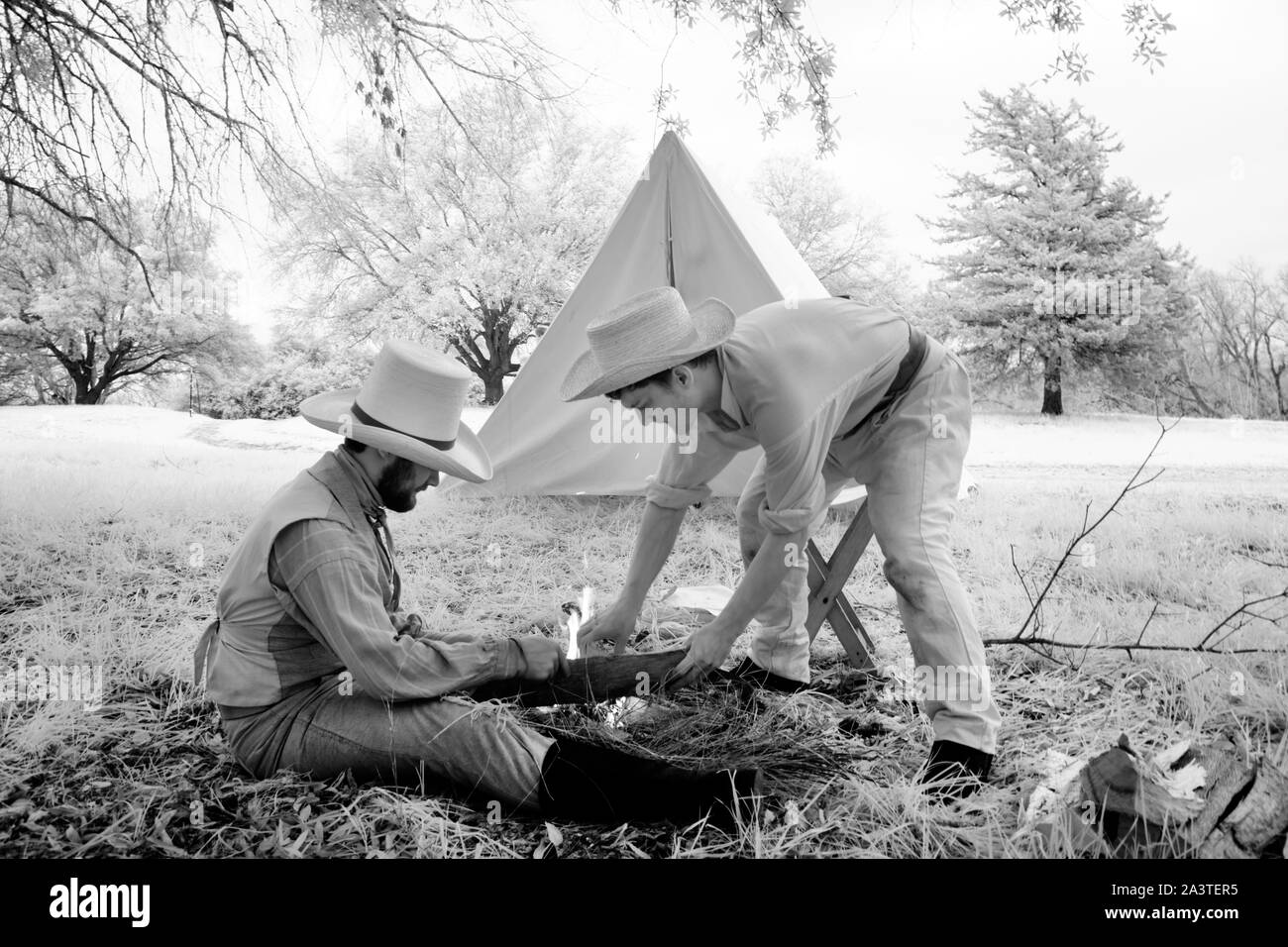 L'indipendenza del Texas giorno rievocazione storica in Washington-su-il-Brazos, Texas State Historic Site nella contea di Washington che è considerata il luogo di nascita del Texas. L'evento segna il 2 marzo 1836 adozione del Texas Dichiarazione di Indipendenza Foto Stock