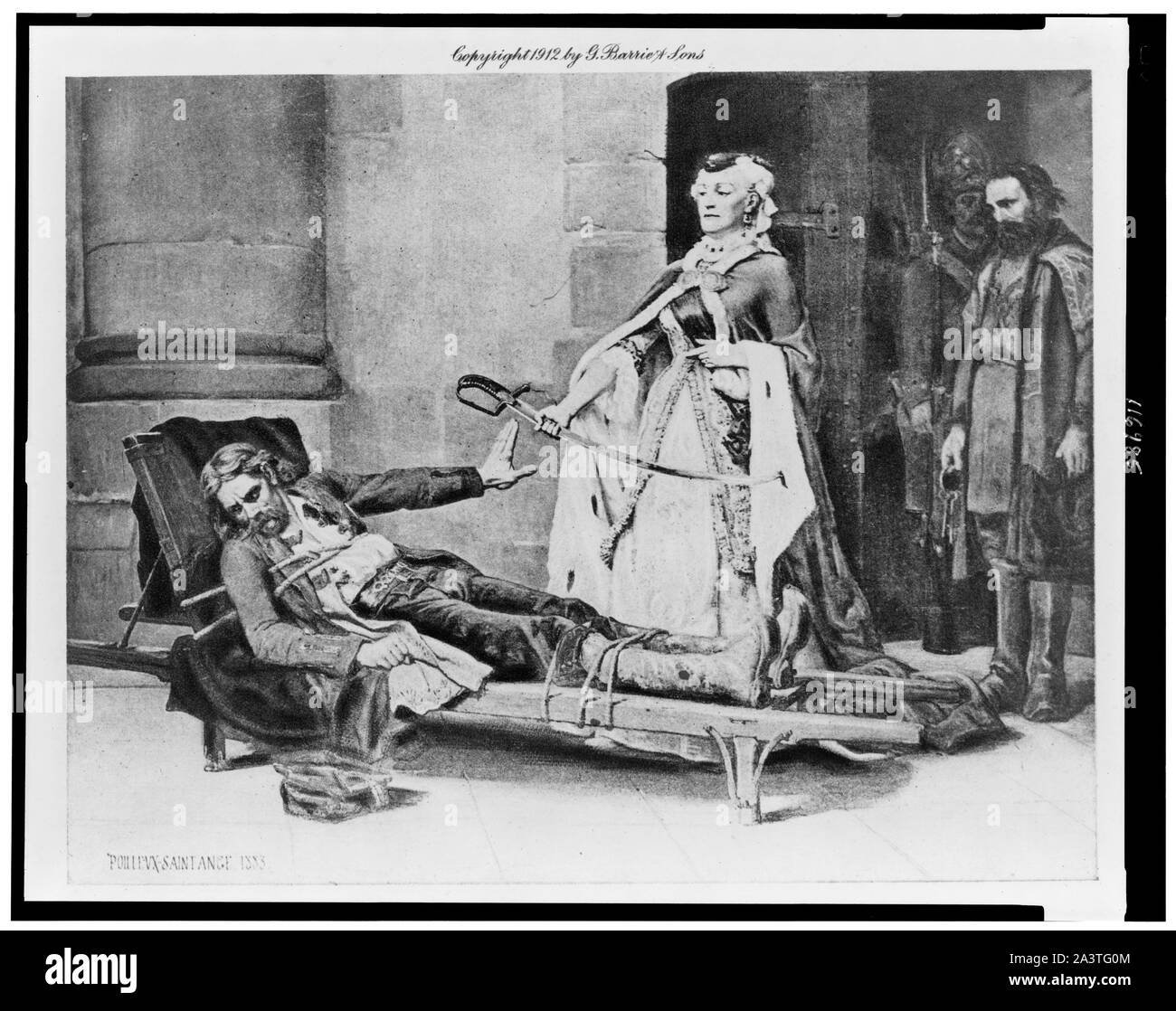 Thaddeus Kosciusko, legato a una lettiera, rifiutando la spada offerti da Caterina II seguenti fallita ribellione che ha portato alla divisione della Polonia Foto Stock