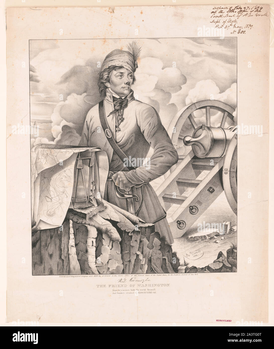 Thad: Kosuiszko, l'amico di Washington / A. Girard, 1839. Foto Stock