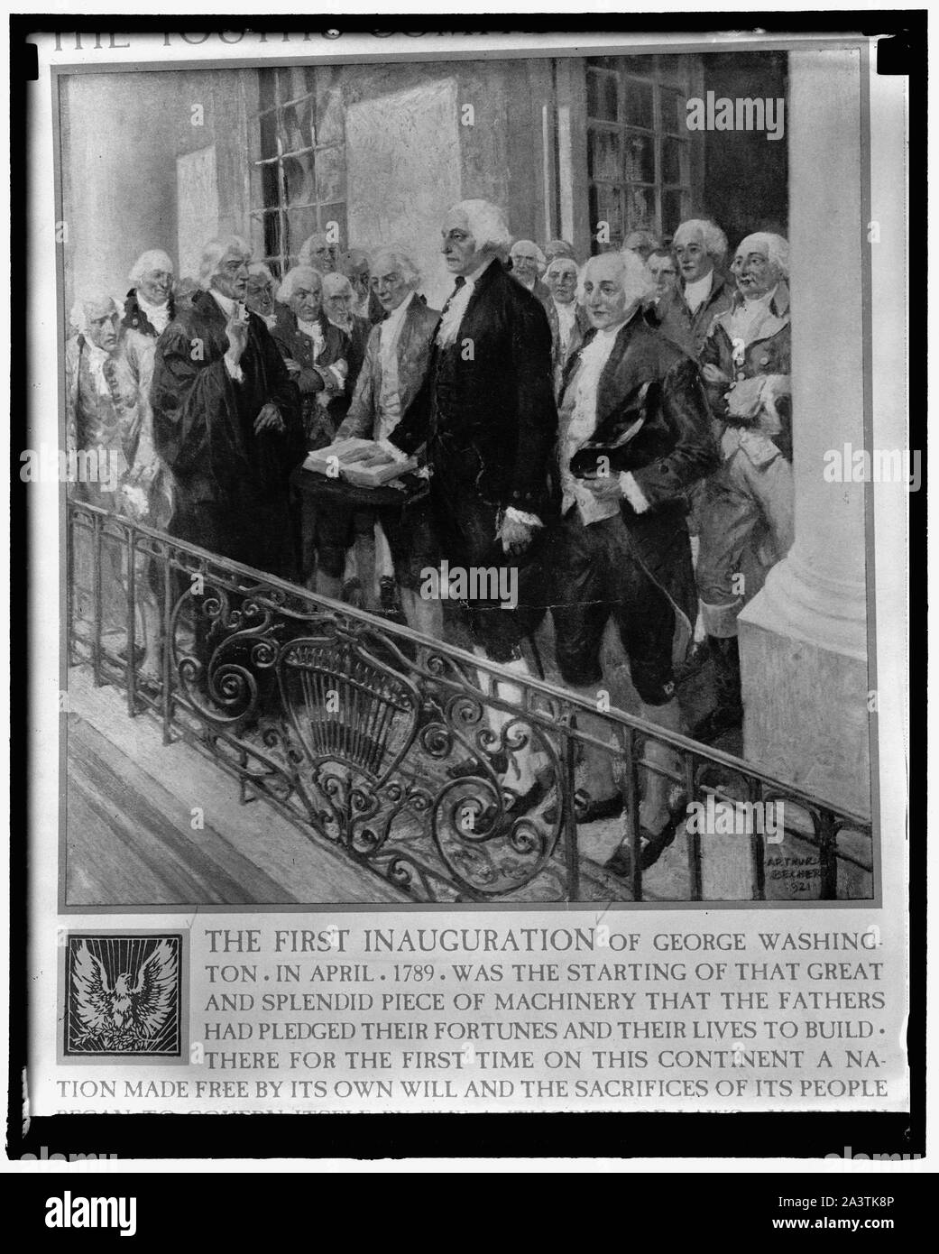La prima inaugurazione Geo. Washington (Arthur E. Becker) Aprile 1789 Foto Stock