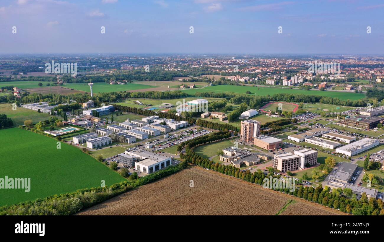 Vista aerea del campus dell'Università di Parma / Italia Foto Stock