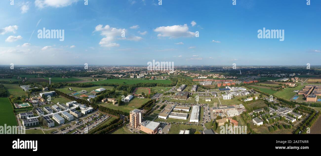 Vista aerea del campus dell'Università di Parma / Italia Foto Stock