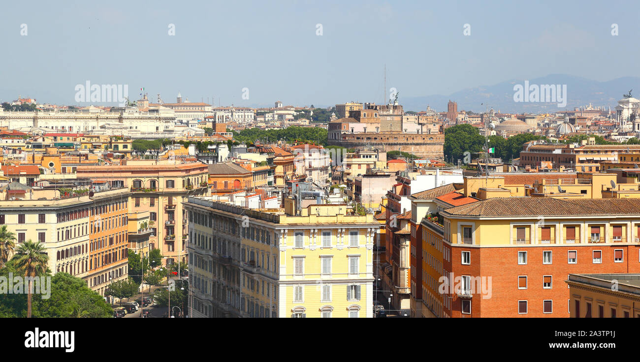 Roma, vista dello skyline della città dal Vaticano Foto Stock