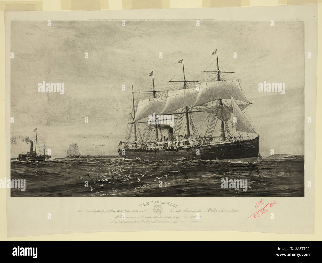 La Oceanic. Pioneer sistema di cottura a vapore della White Star Line Foto Stock