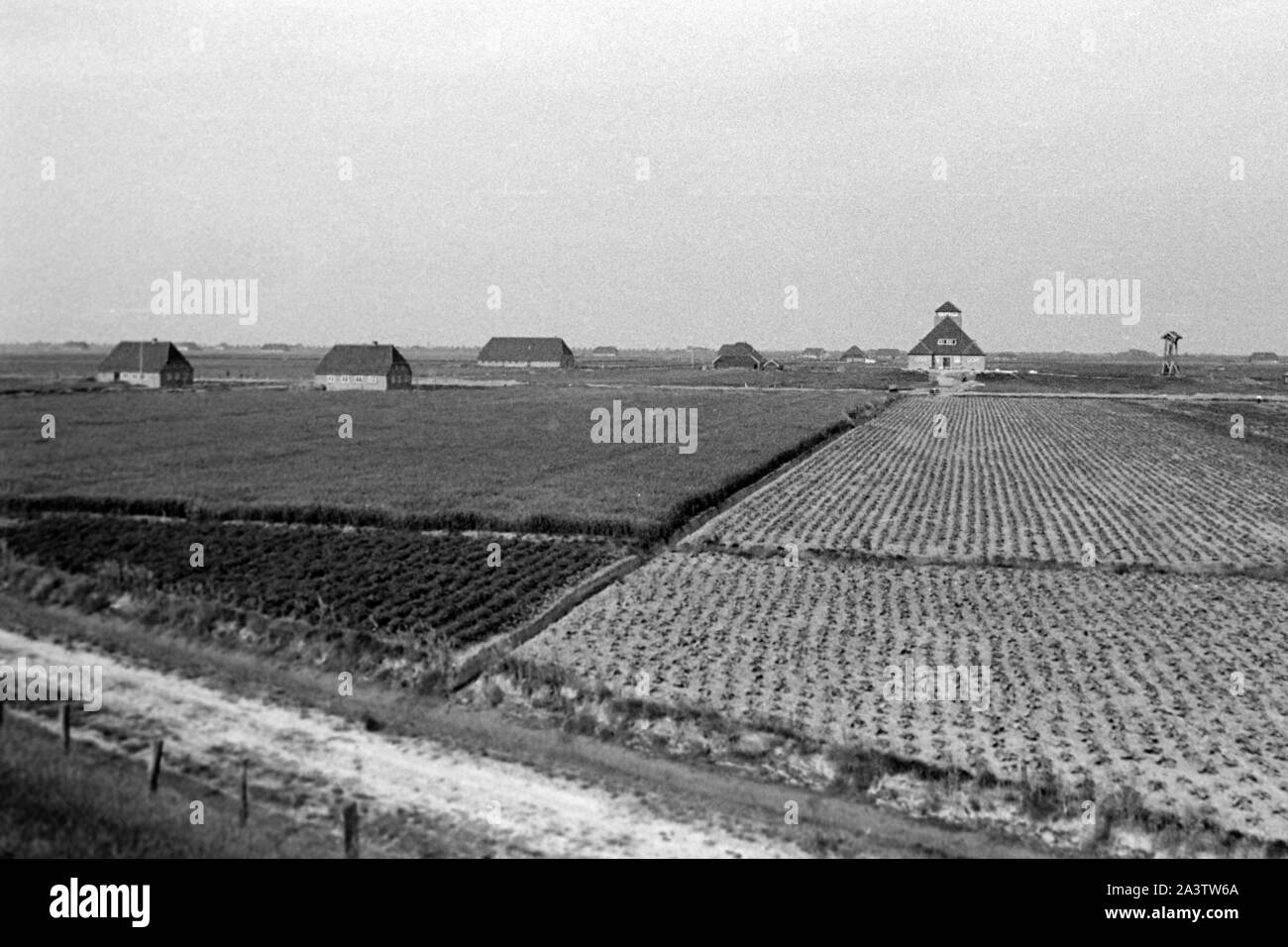Adolf-Hitler-Koog, Schleswig-Holstein, 1936. Adolf Hitler Koog in Schleswig-Holstein, 1936. Foto Stock
