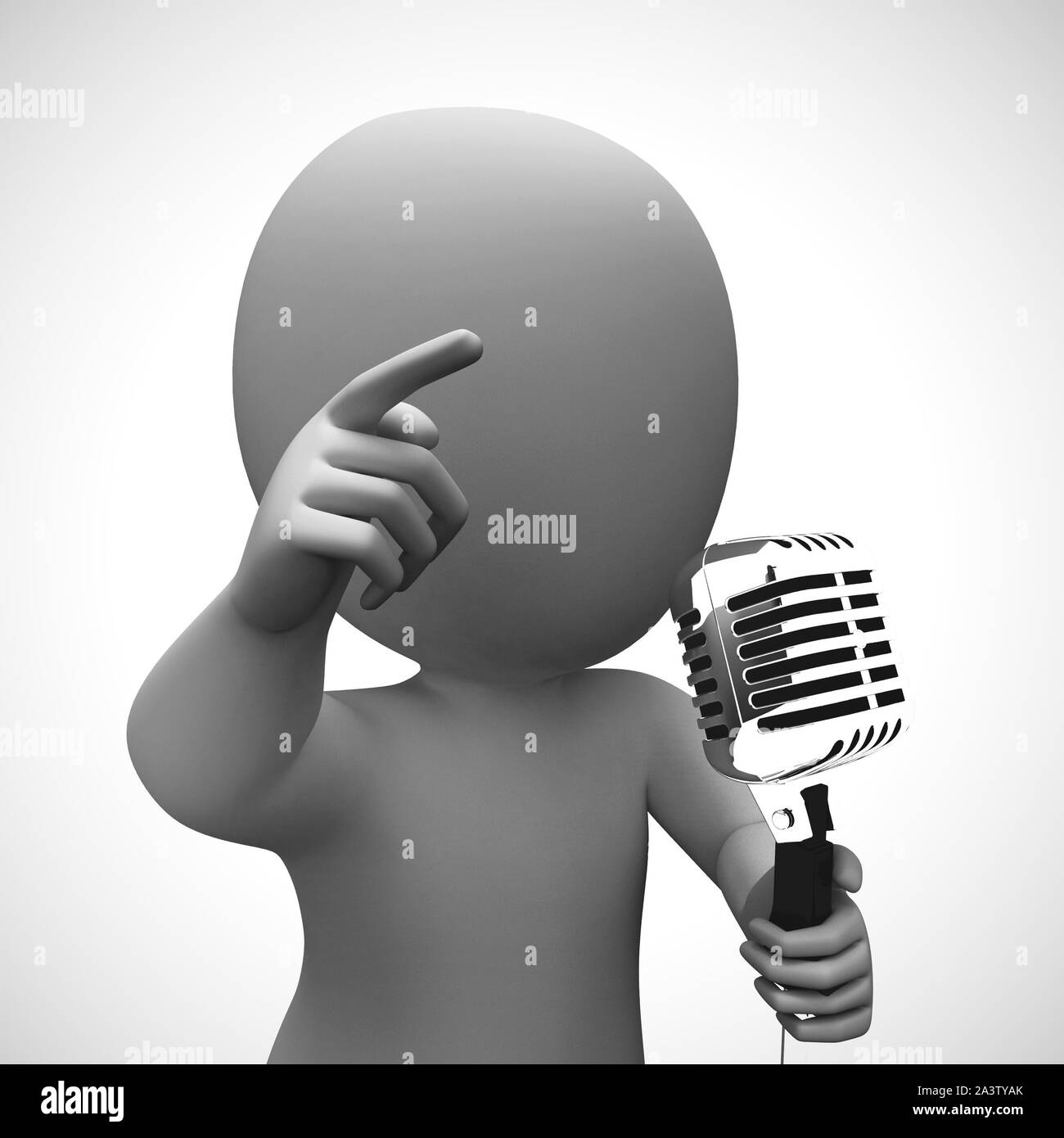 Microfono altoparlante rappresenta e performer come un cantante. Il  cantante o parlato maker o un karaoke - 3d illustrazione Foto stock - Alamy