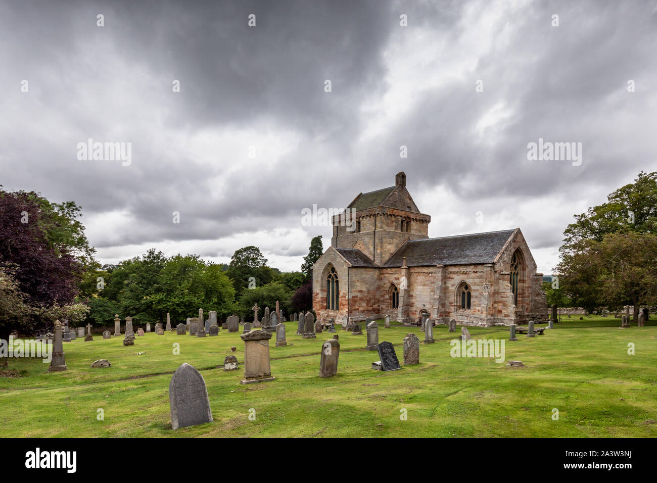 Crichton Collegiata è situato nei pressi del borgo di Crichton in Midlothian, Scozia. Foto Stock