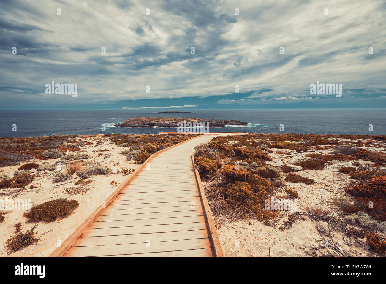 Flinders Chase parco vista verso Admirals Arch, Kangaroo Island, Australia del Sud Foto Stock