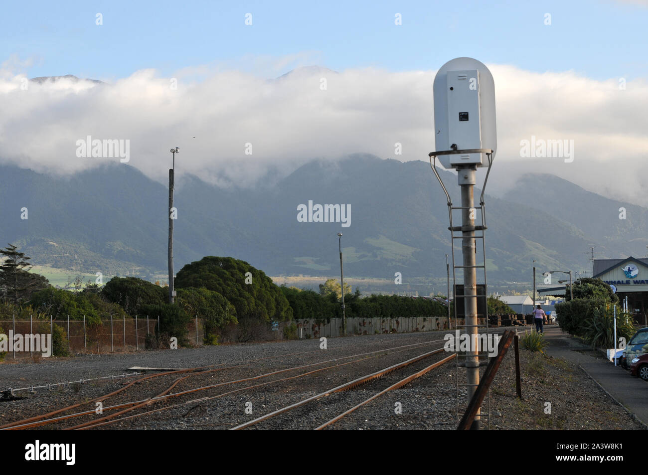 Intorno alla Nuova Zelanda - noto come ' Whaleway Station', Kaikoura, Isola del Sud Foto Stock