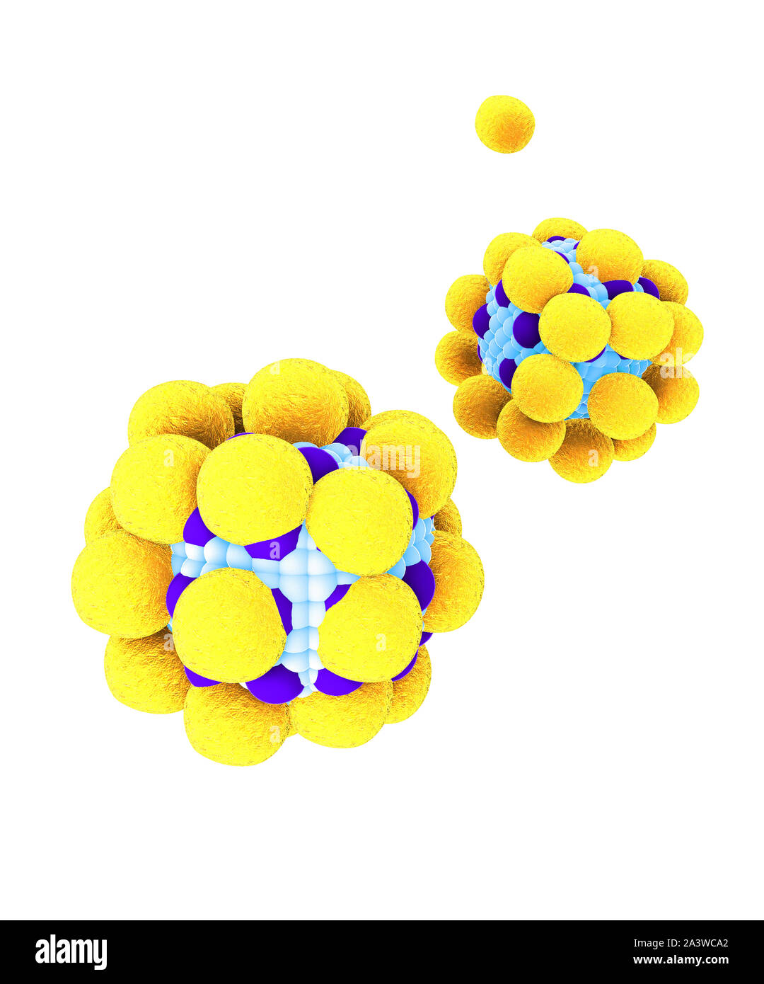 Alta qualità 3D render di cellule di grasso, colesterolo nelle cellule, campo di celle, la struttura della molecola, recettori presenti sulla superficie di cellule Foto Stock