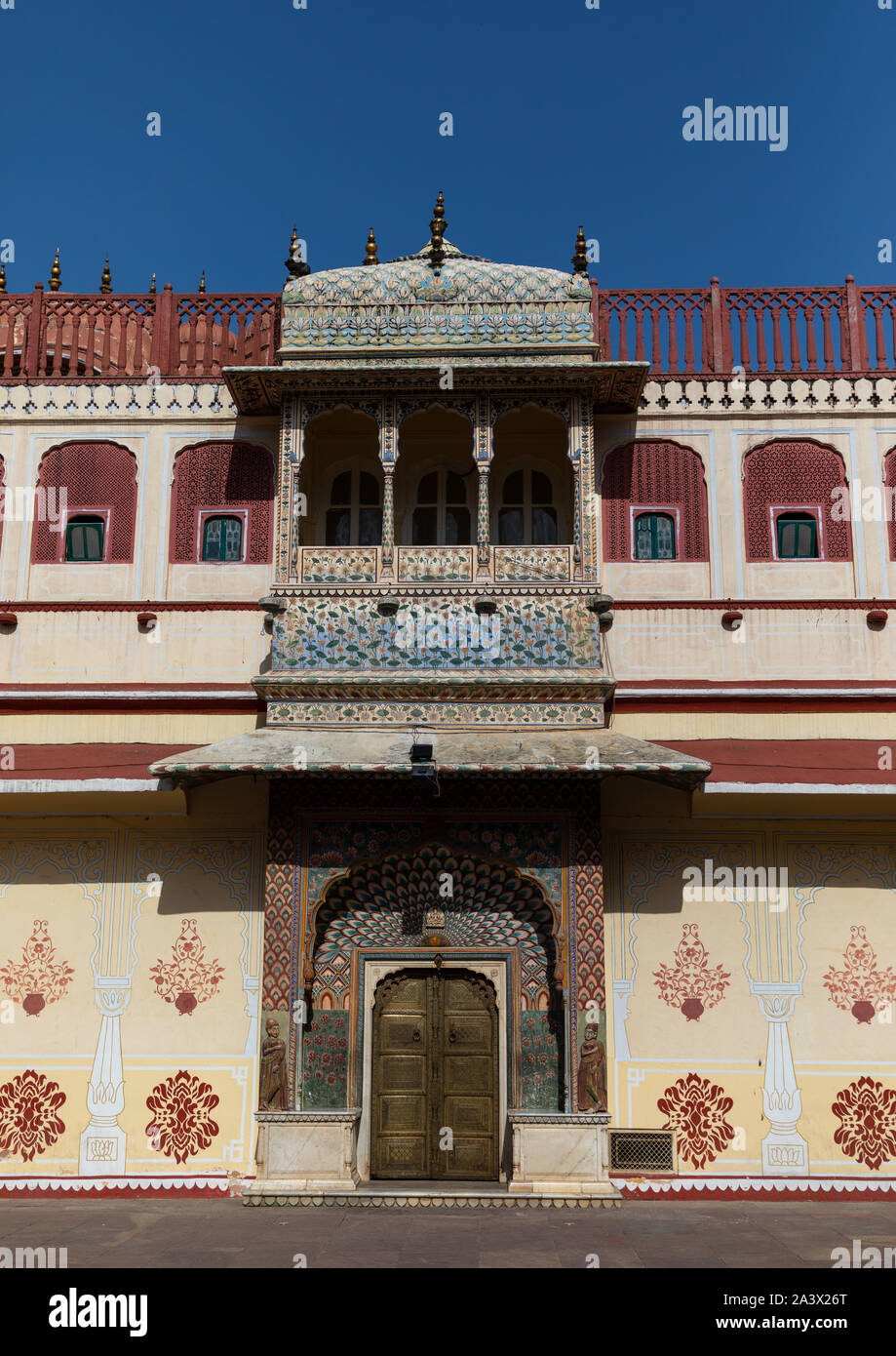 Chandra mahal nel complesso del city palace, Rajasthan, a Jaipur, India Foto Stock