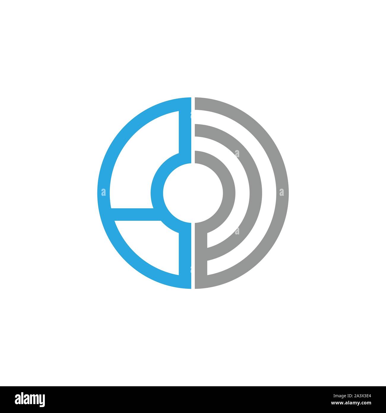 Modello di progettazione del logo tecnologico digitale. Icona astratta tecnologia vettoriale. Circle Tech, High Tech, Brand Name, computer, Network Sign. Illustrazione Vettoriale
