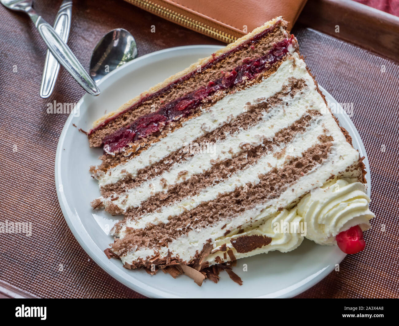 Black Forest gateau in Germania Foto Stock