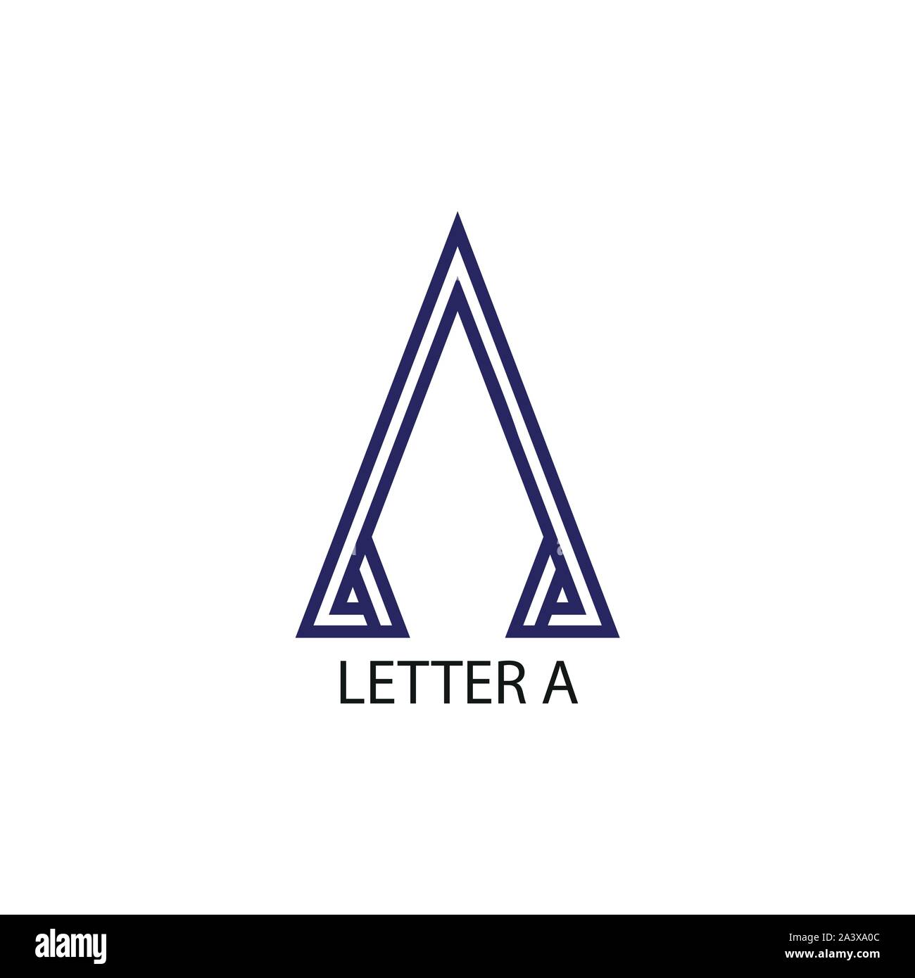 Prima lettera nera un vettore logo design modello - Vettore - Vettore Illustrazione Vettoriale