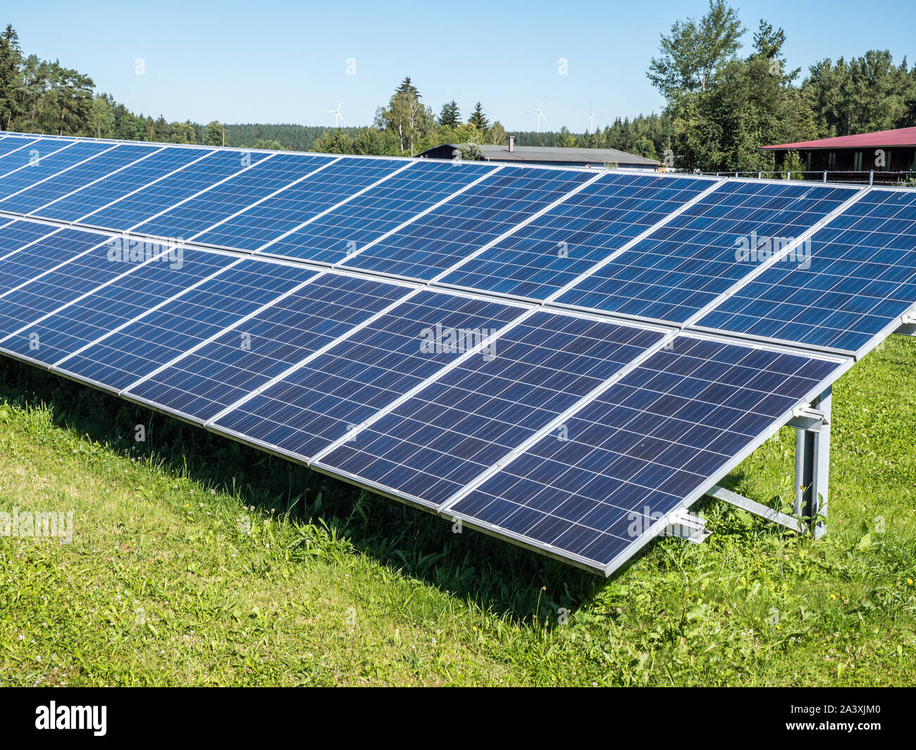 Impianto fotovoltaico elettricità verde Foto Stock