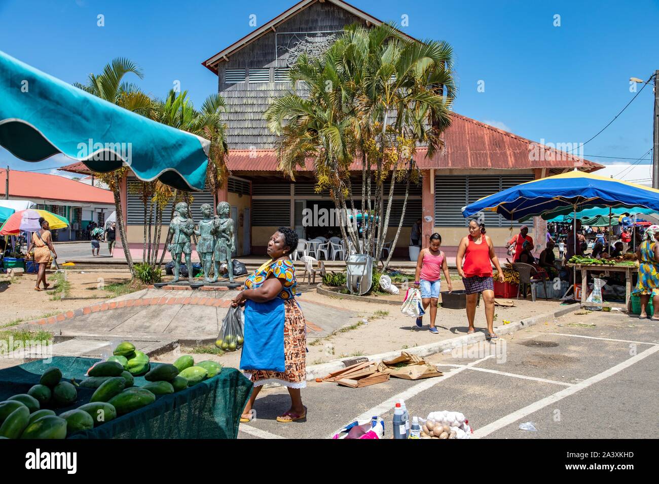 Mercato IN SAINT-Laurent du Maroni, Guiana francese, Dipartimento d'oltremare, SUD AMERICA, Francia Foto Stock