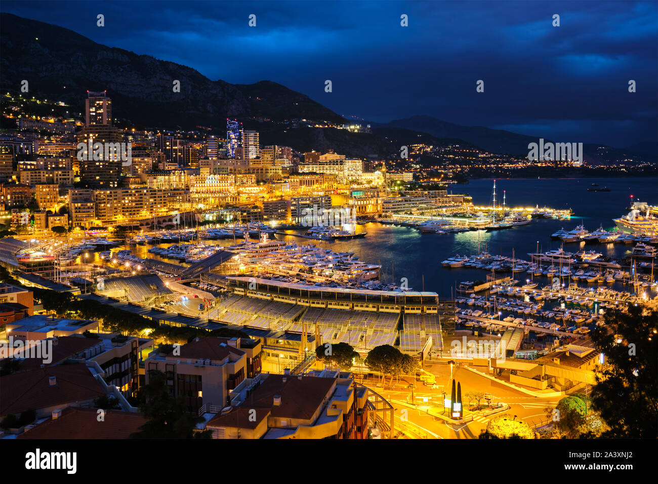 Vista su Monaco di Notte Foto Stock