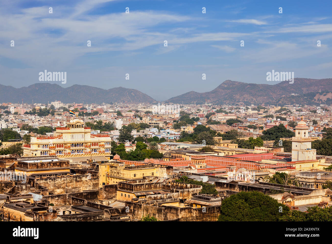 Vista aerea del palazzo JaipurCity complesso. Jaipur, India Foto Stock