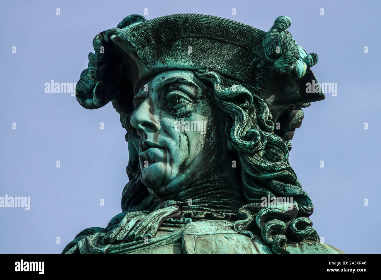 Il principe Eugenio di Savoia ritratto, statua sulla Heldenplatz di Vienna, Austria Foto Stock