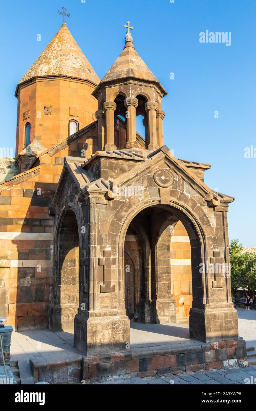 Asia occidentale,l'Eurasia,Caucaso del Sud, Repubblica di Armenia. Ararat provincia. Valle Ararat. Lusarat. Khor Virap. Surb Astvatzatzin Chiesa. Foto Stock