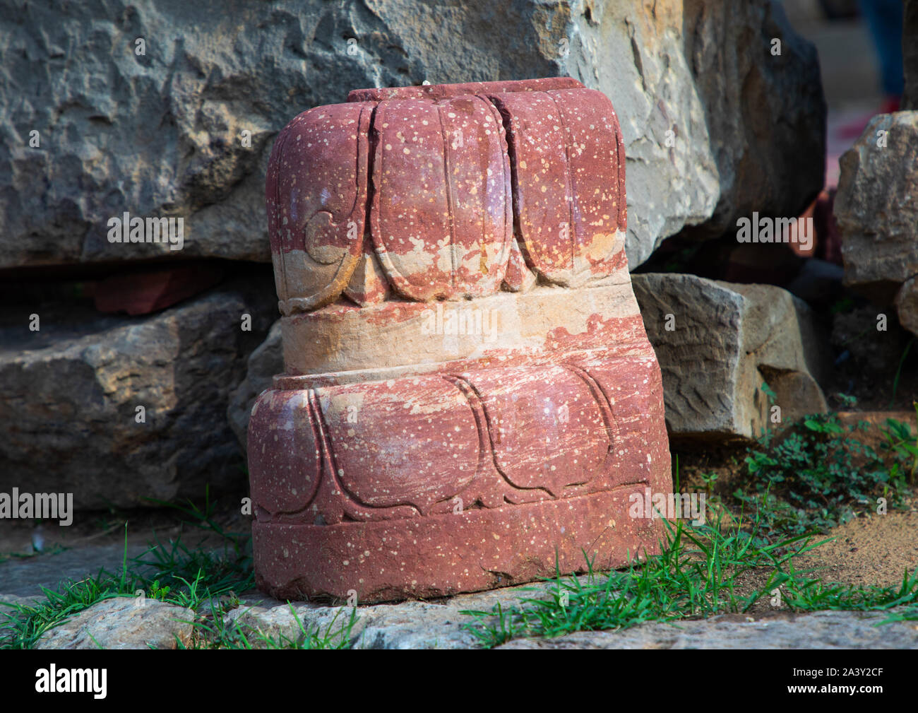 Harshat Mata Temple stone pilar, Rajasthan, Abhaneri, India Foto Stock