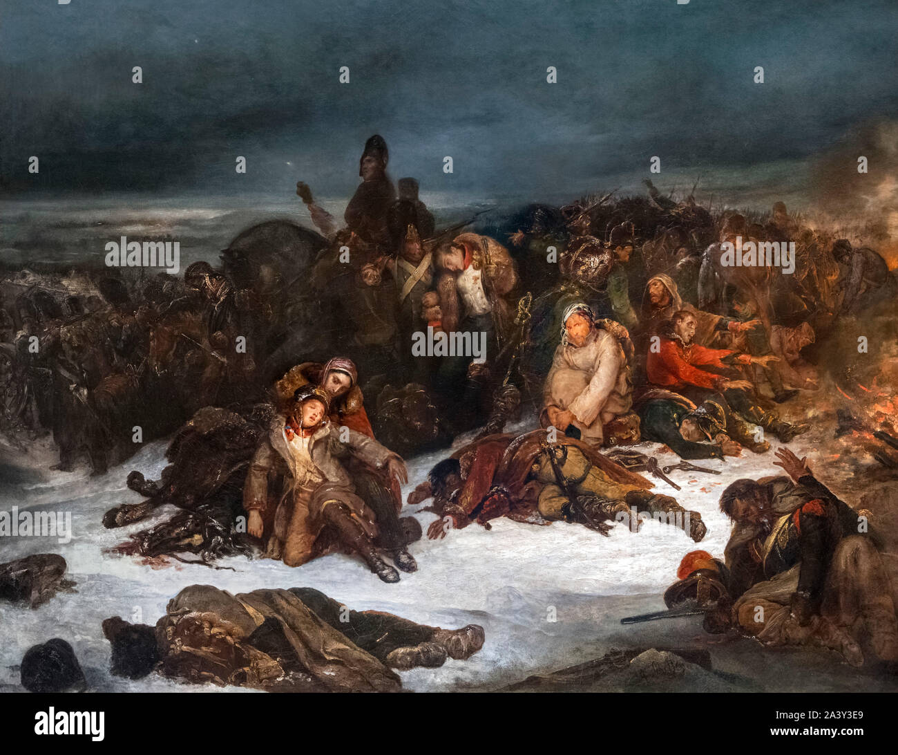 Il Ritiro di Napoleone dalla Russia nel 1812 da Ary Scheffer (1795-1858), olio su tela, 1826 Foto Stock
