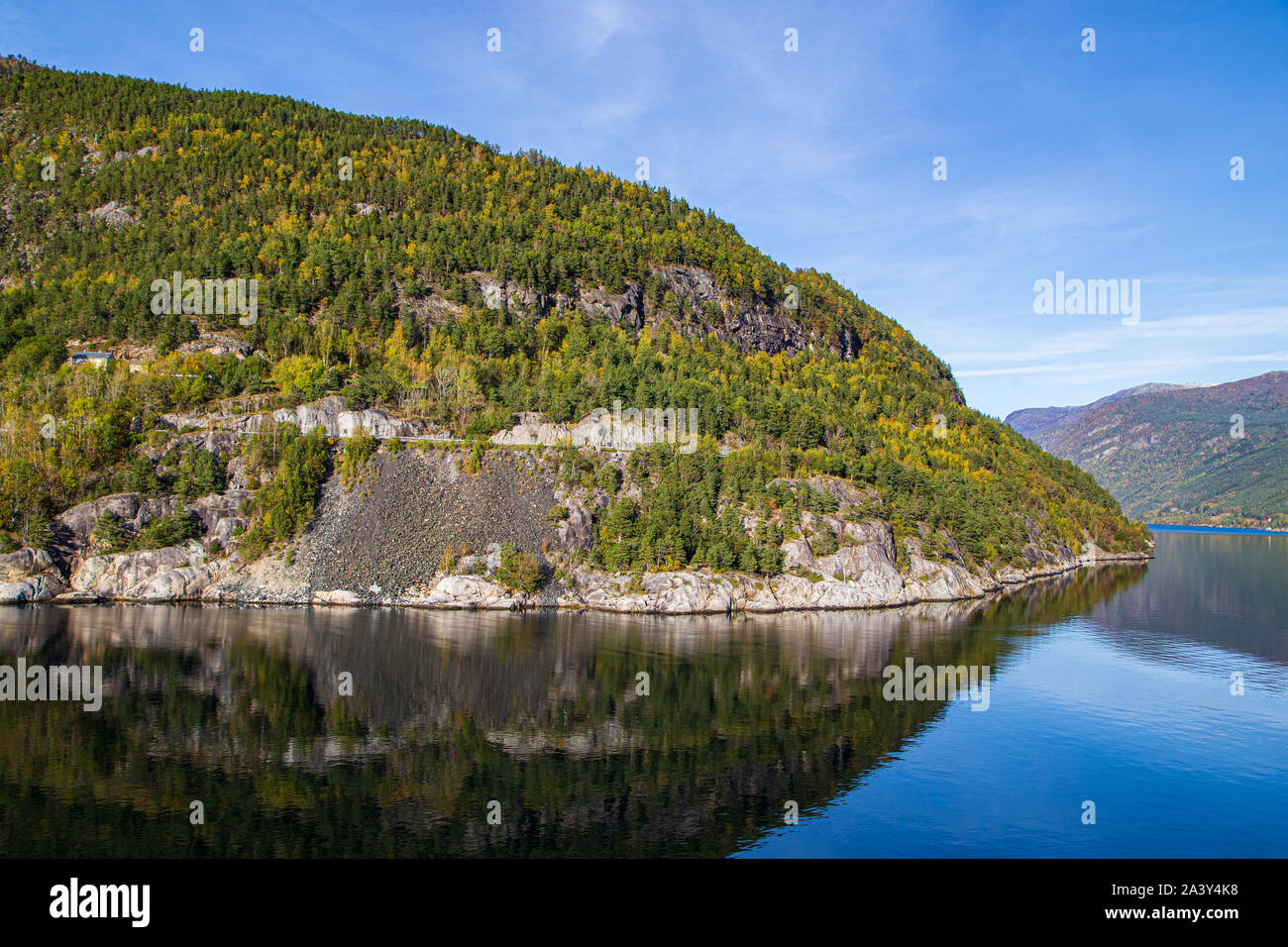 Hardanger fiordo, Hordaland, Norvegia Foto Stock