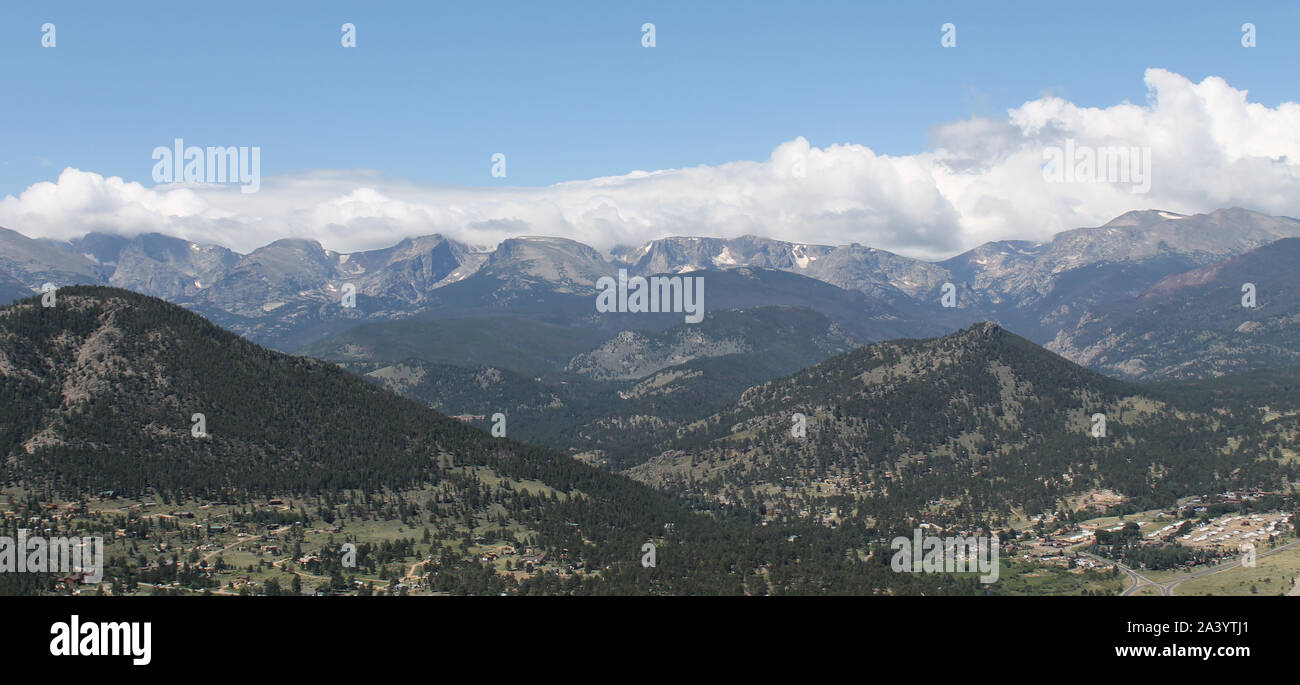 Vista Montagna da Estes Park, COLORADO Foto Stock
