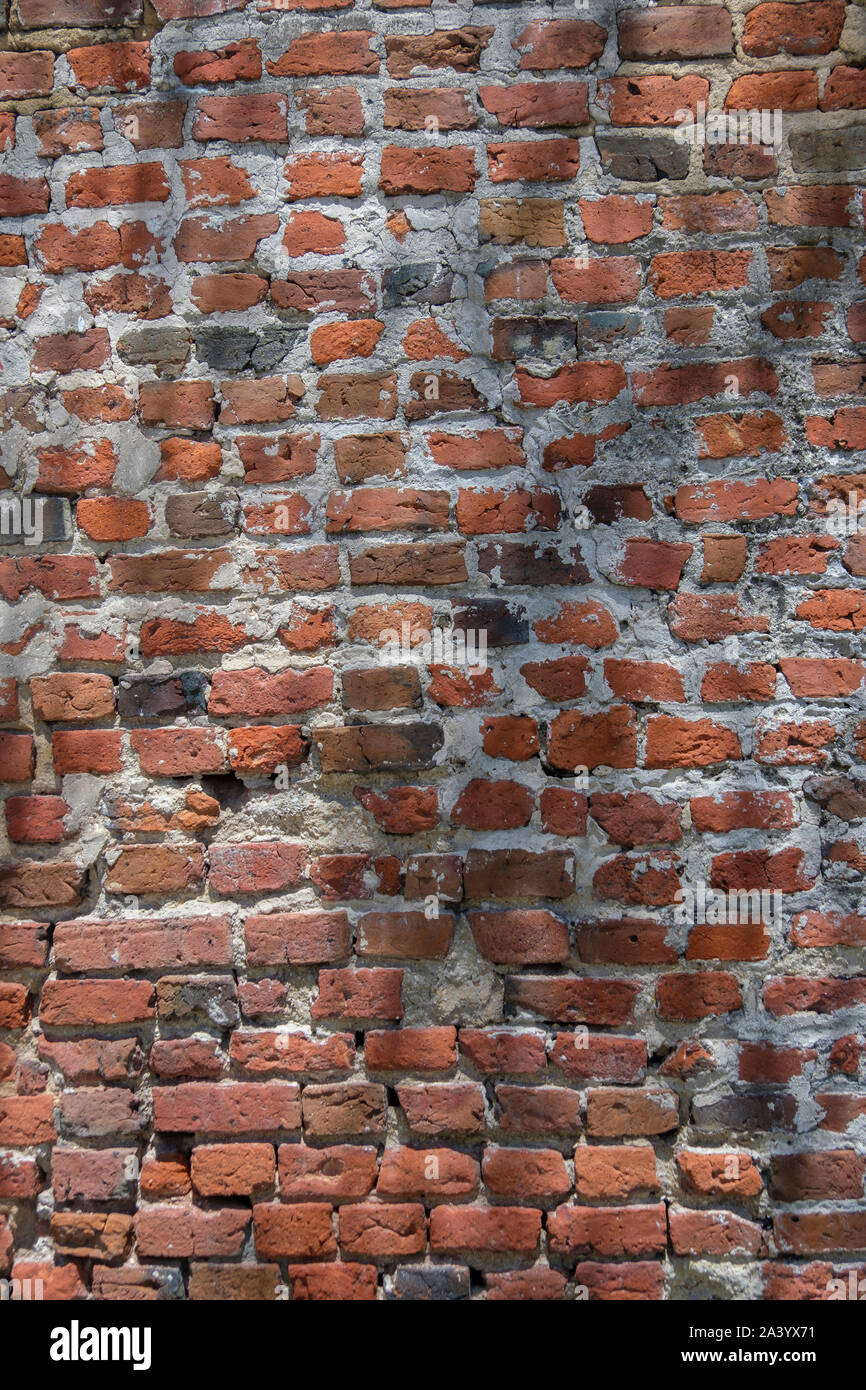 Weathered muro di mattoni Foto Stock