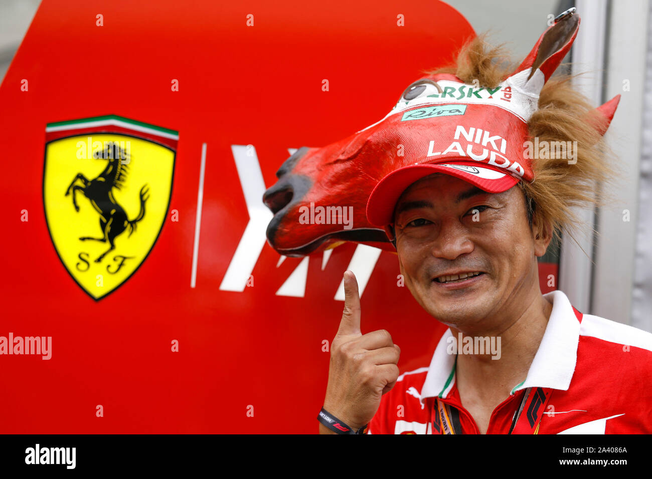 Suzuka, in Giappone. Undicesimo oct, 2019. Motorsports: FIA Formula One World Championship 2019, il Gran Premio del Giappone, Ferrari ventilatore | Utilizzo di credito in tutto il mondo: dpa/Alamy Live News Foto Stock