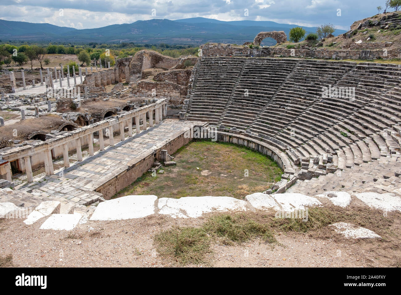 Afrodisias Teatro Antico. (Aphrodisias) è stato chiamato dopo Afrodite, la dea greca dell'amore. - Karacasu Aydın, Turchia Foto Stock